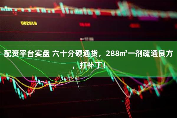 配资平台实盘 六十分硬通货，288㎡一剂疏通良方，打补丁！