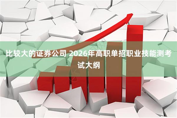 比较大的证券公司 2026年高职单招职业技能测考试大纲
