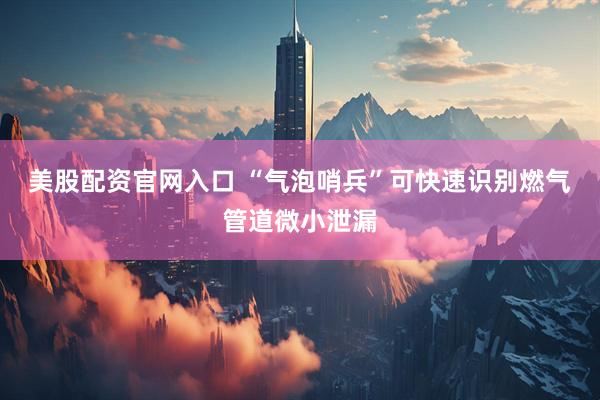 美股配资官网入口 “气泡哨兵”可快速识别燃气管道微小泄漏
